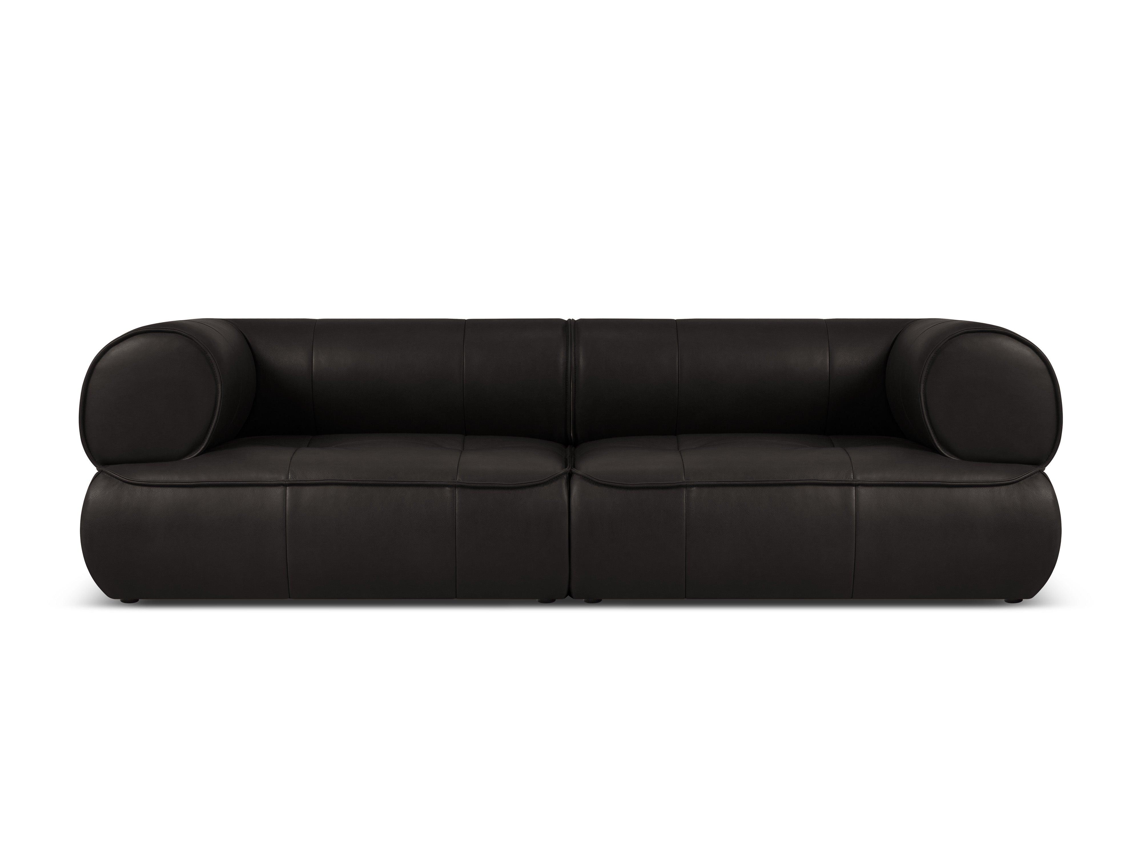 Sofa skórzana 3-osobowa LILY czarny Maison Heritage    Eye on Design