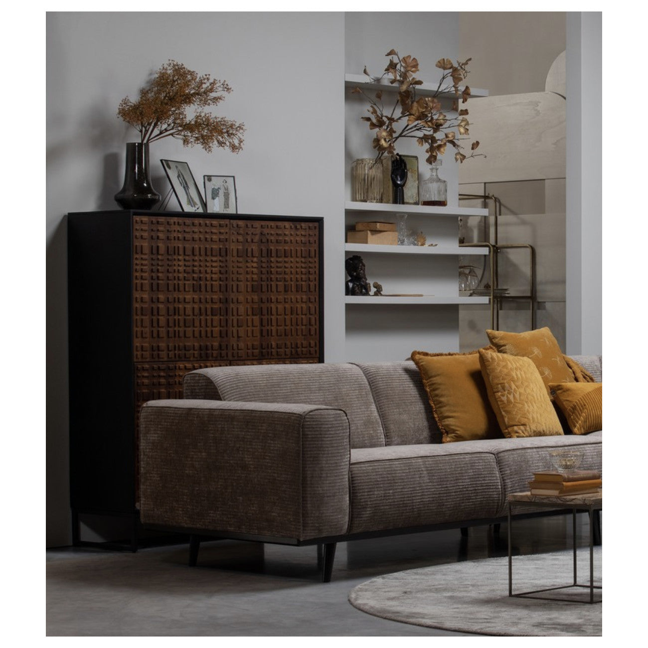 3-person Sofa Statement Boucle Chestnut