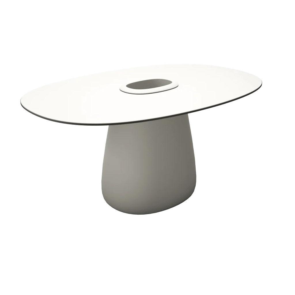 Stół ogrodowy z pojemnikiem COBBLE biały z czarnym wykończeniem Qeeboo    Eye on Design