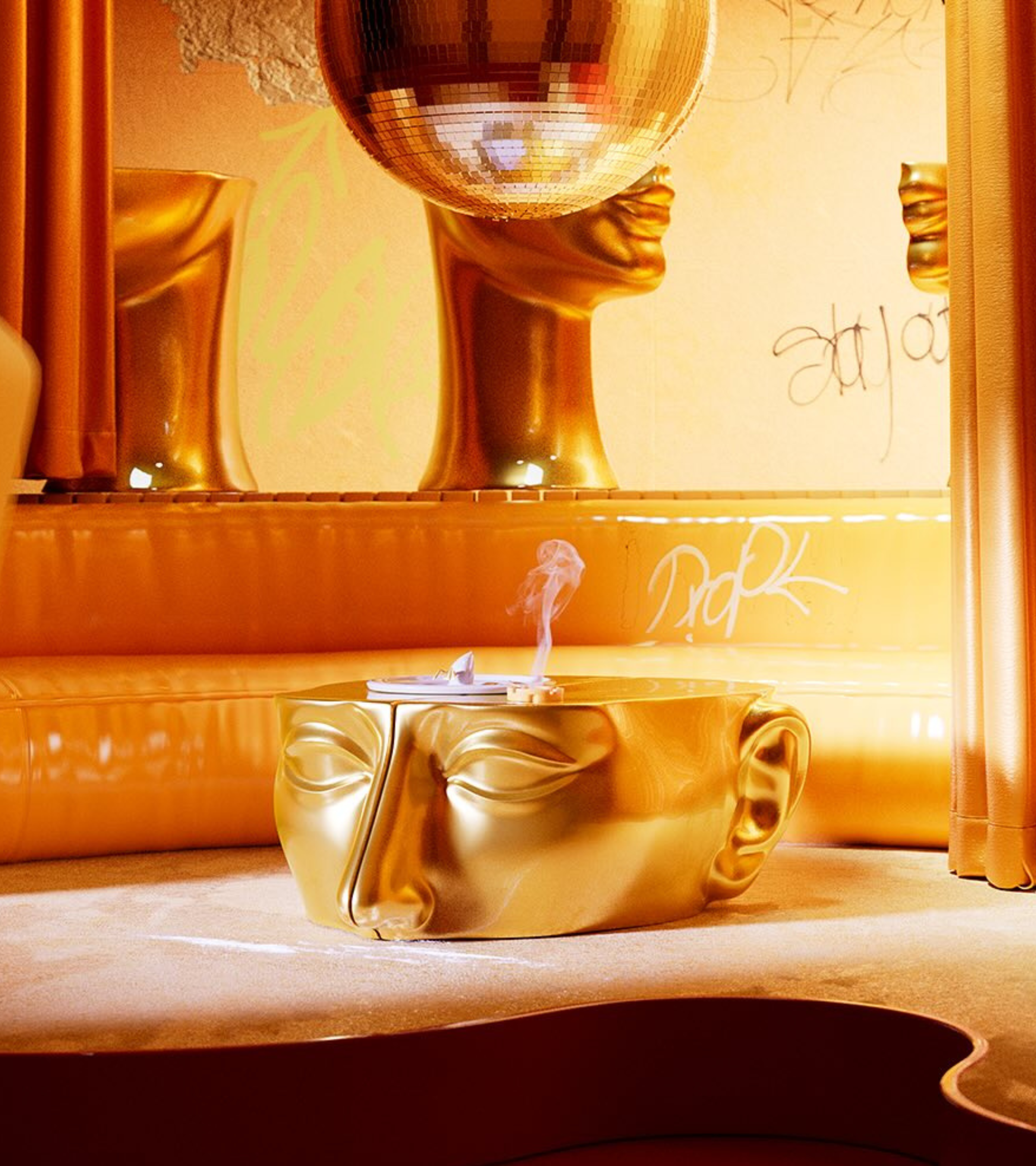 Stolik kawowy modułowy HEAD złoty