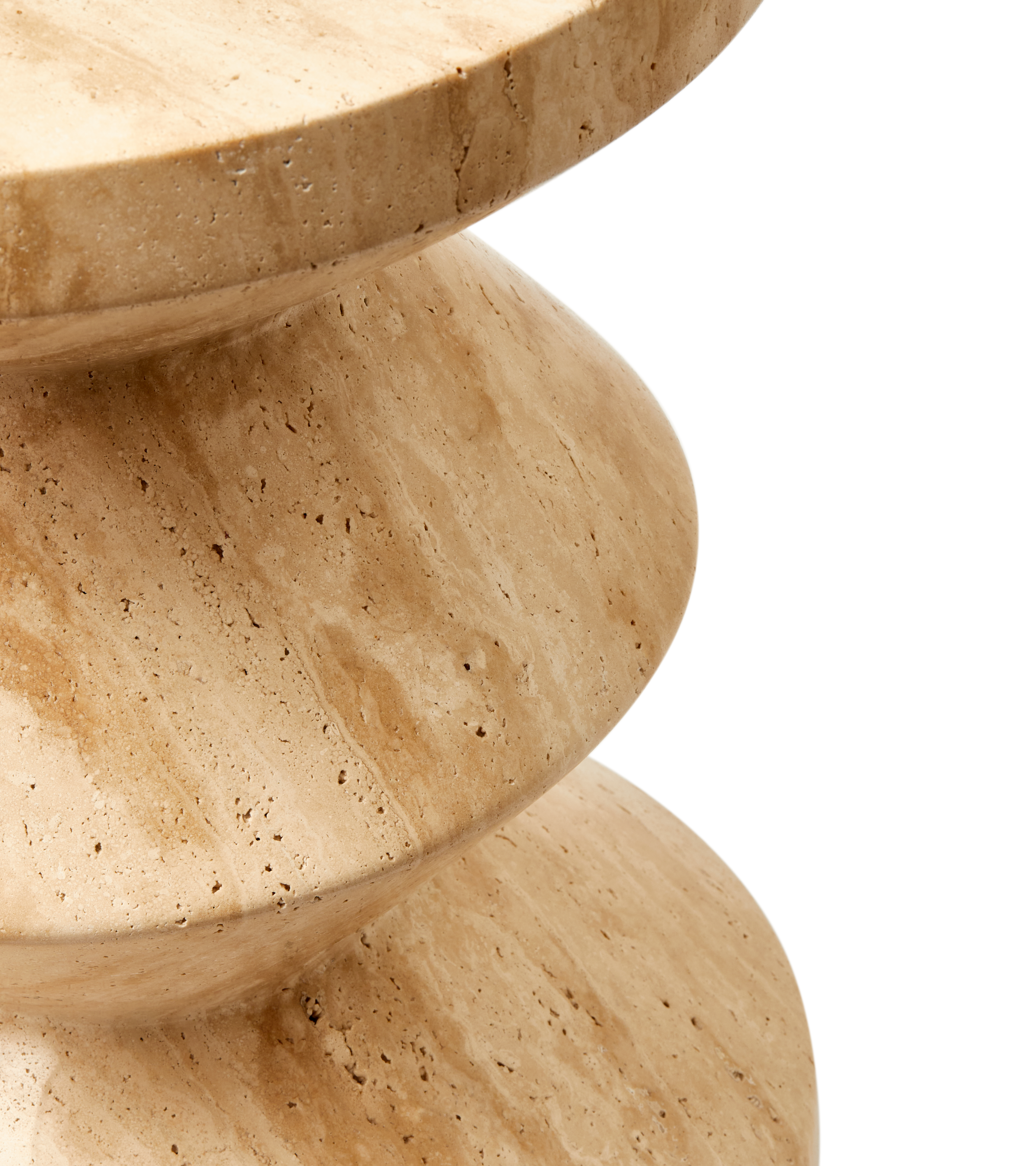 ZIG ZAG travertine stool