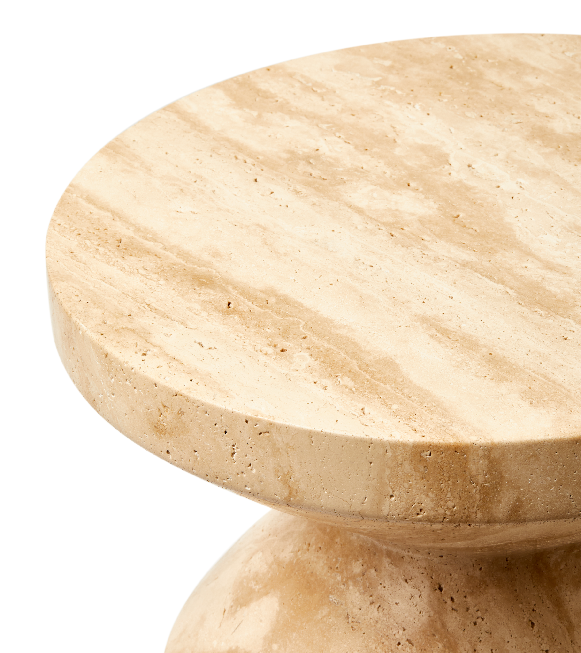 ZIG ZAG travertine stool