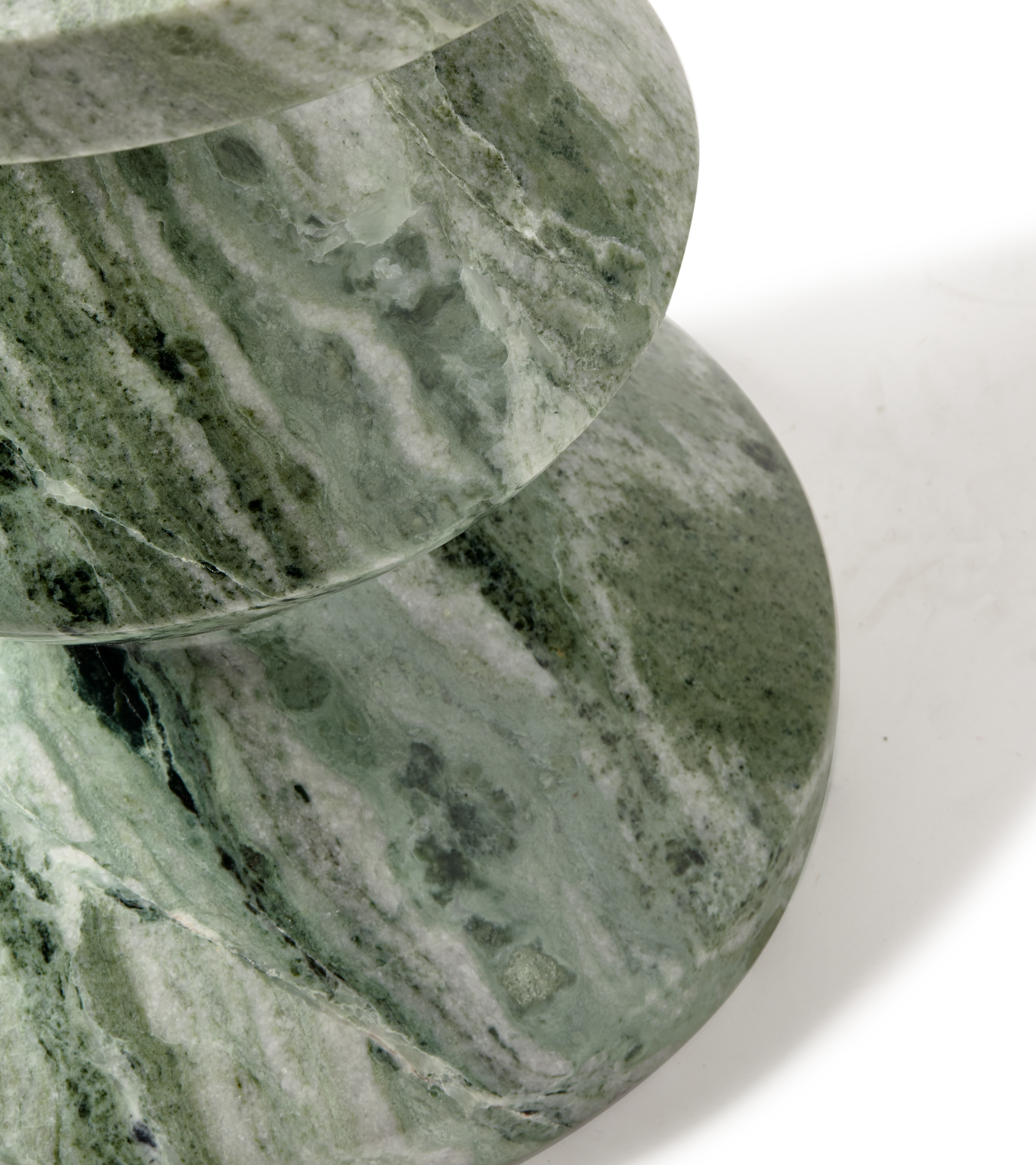 ZIG ZAG stool dark green marble