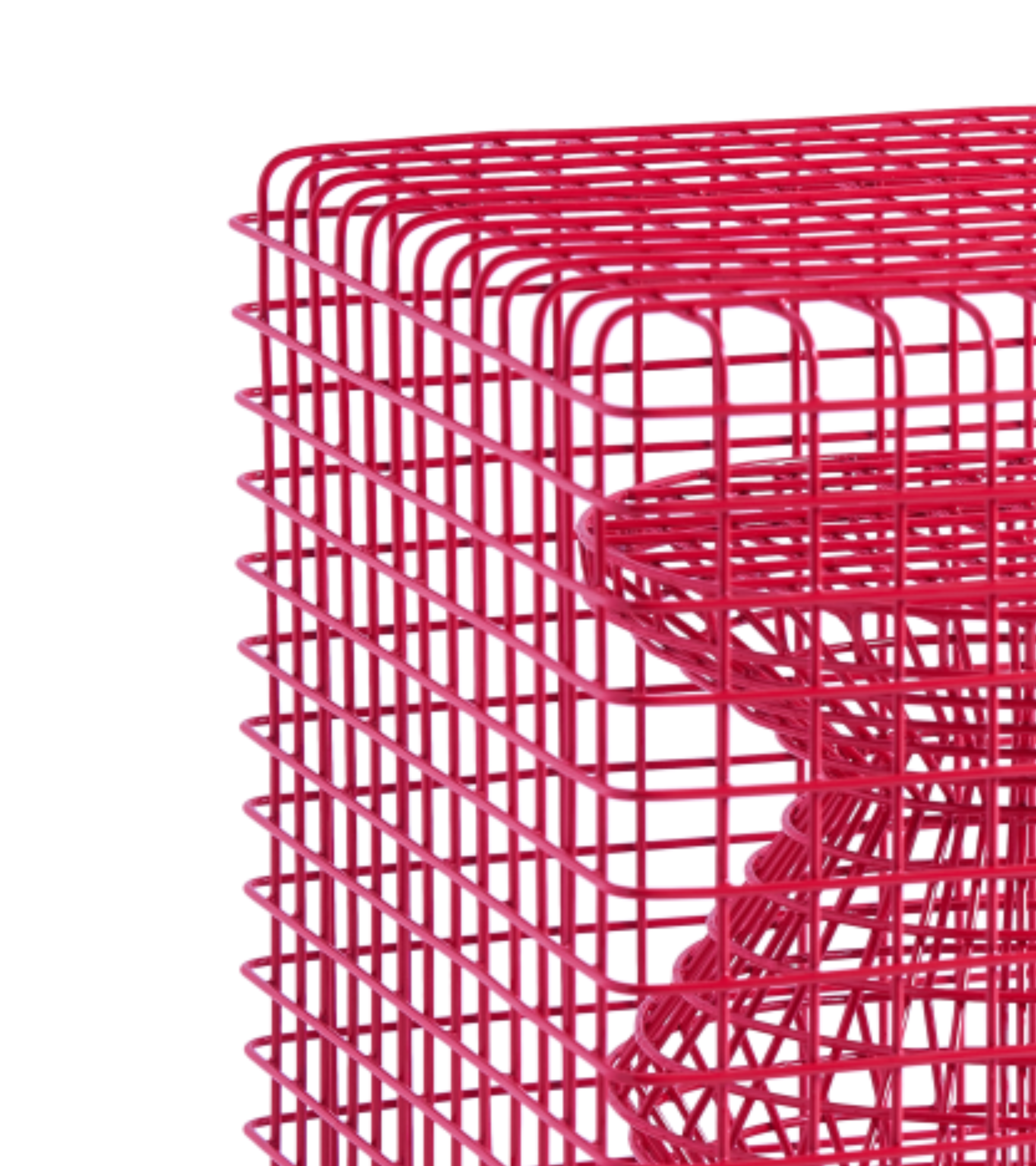 ZIG ZAG WIRE decorative stool pink