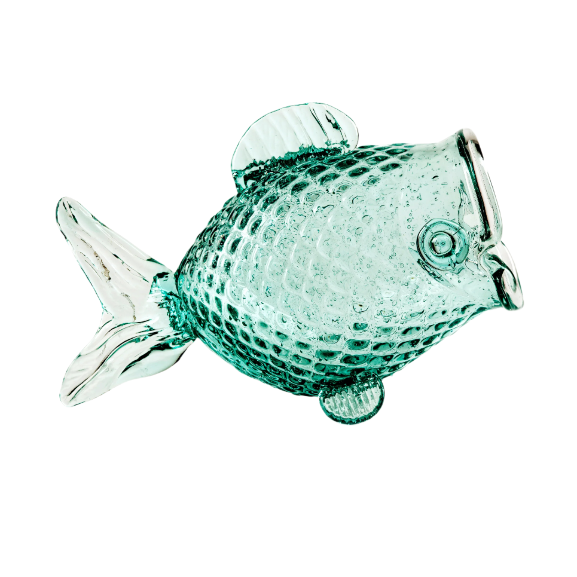 FAT FISH container green glass
