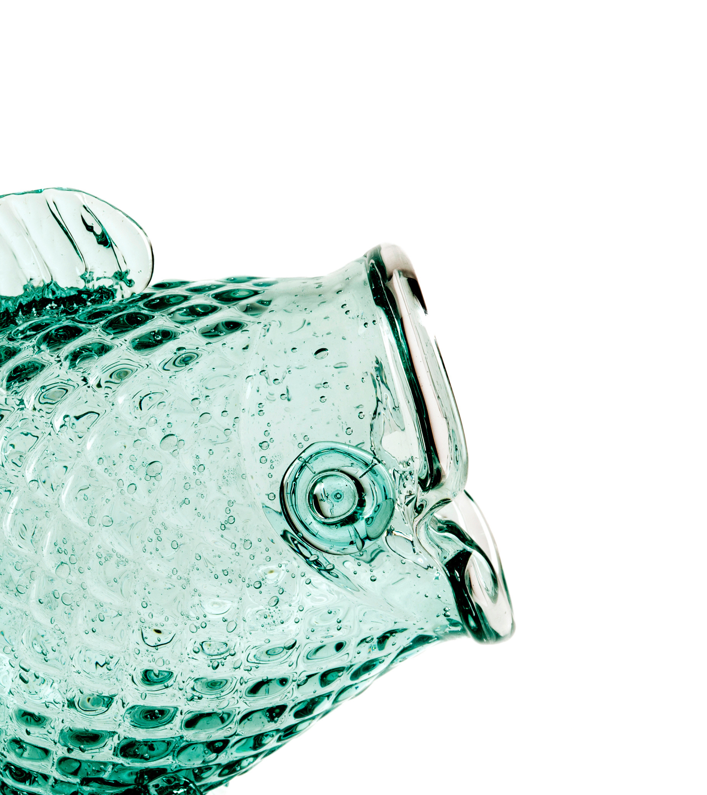 FAT FISH container green glass