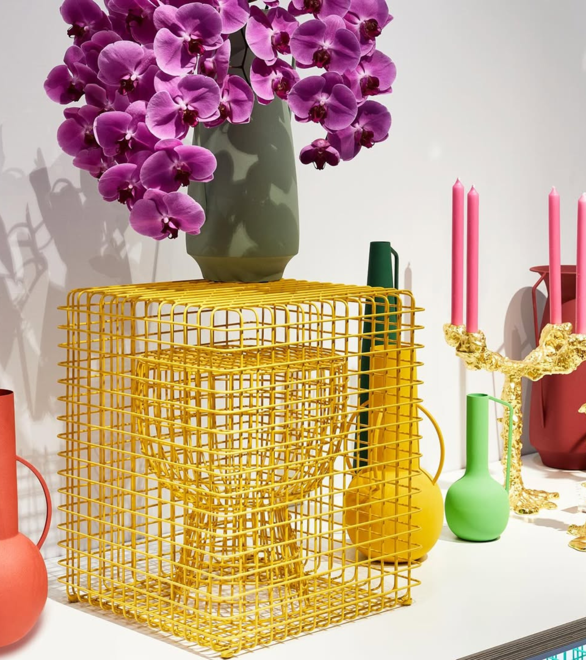 Dekoračná stolička TIP TAP WIRE žltá