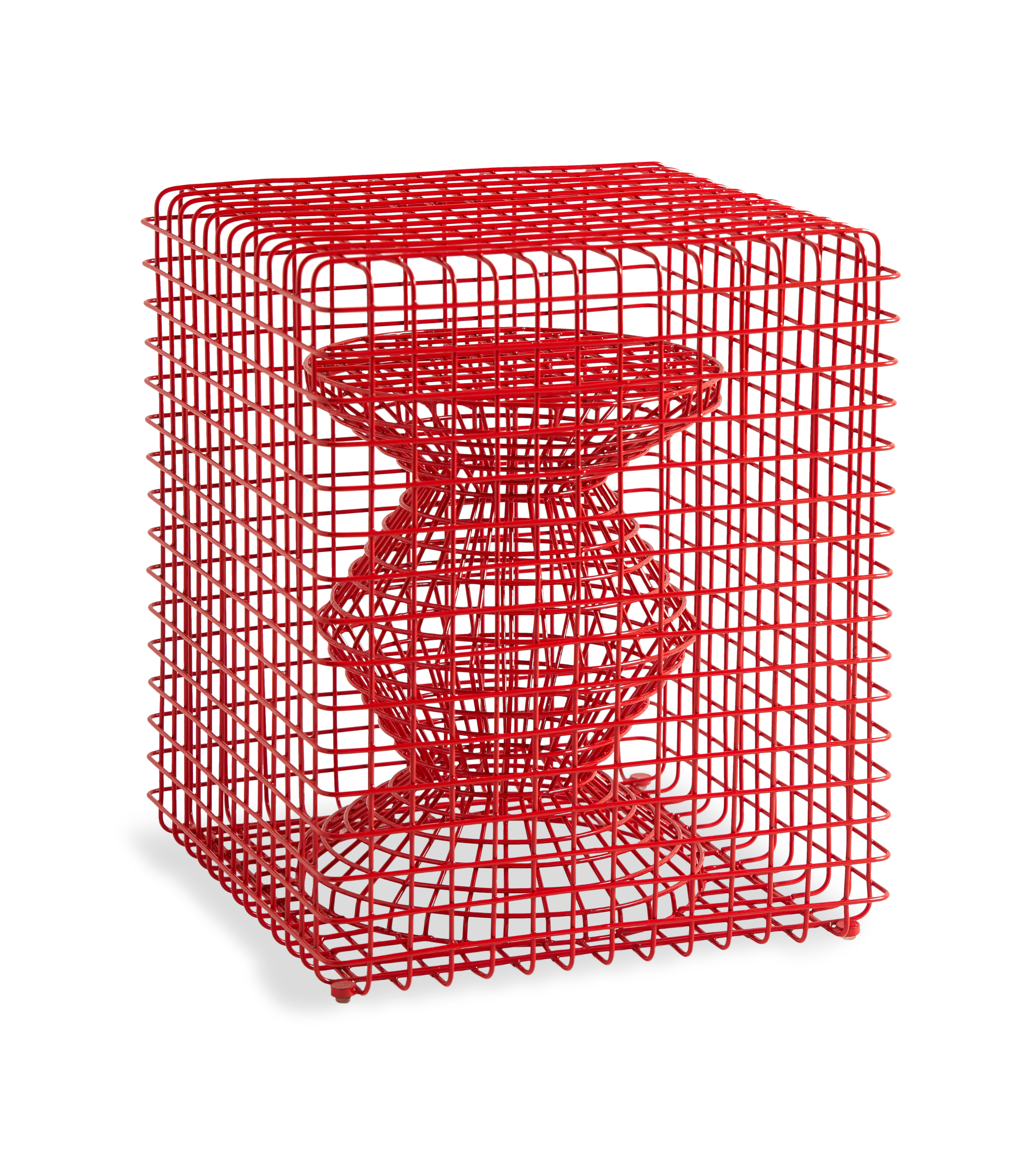 ZIG ZAG WIRE decorative stool red