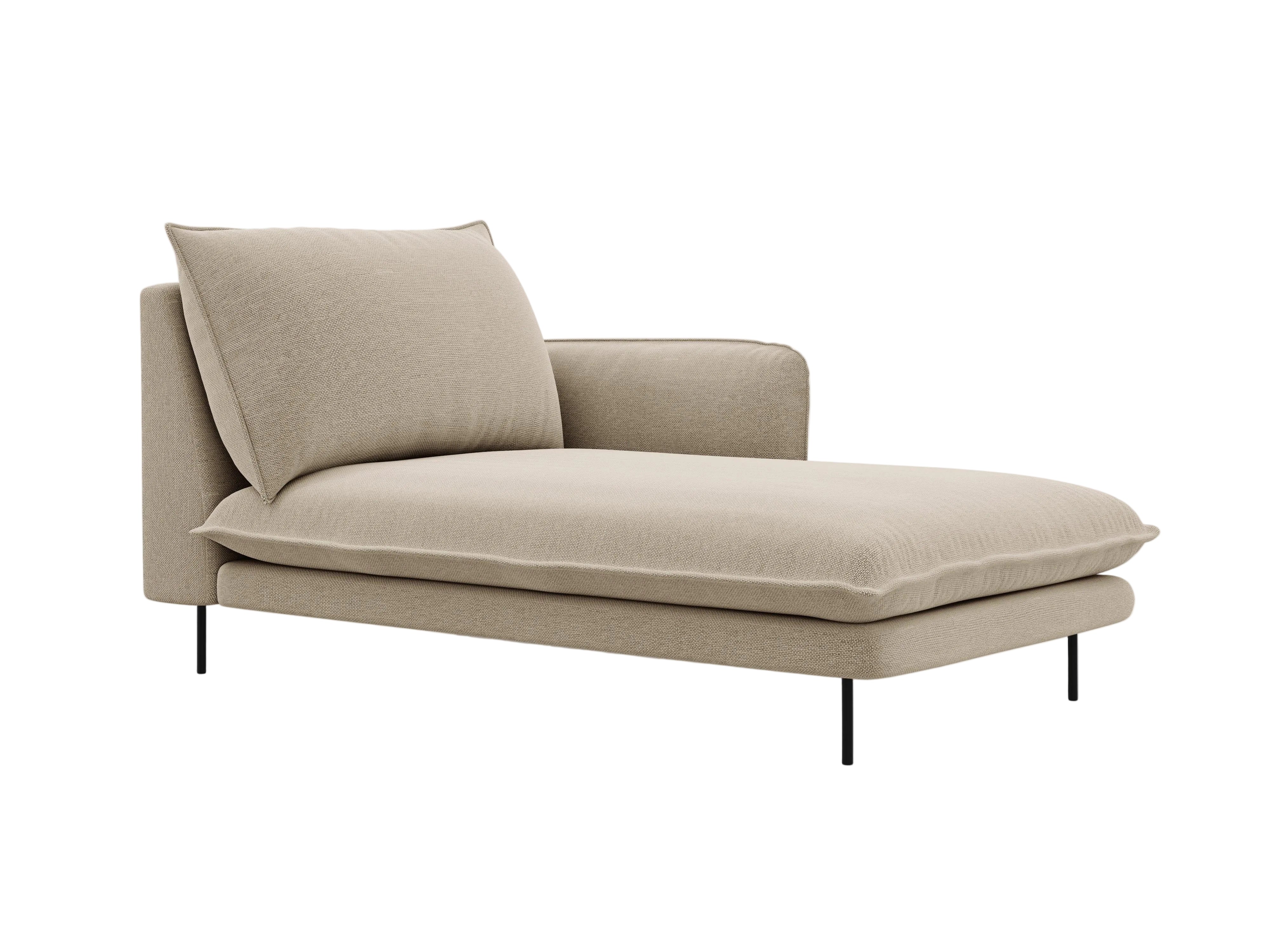 Szezlong prawostronny VIENNA beżowy z czarną podstawą Cosmopolitan Design    Eye on Design