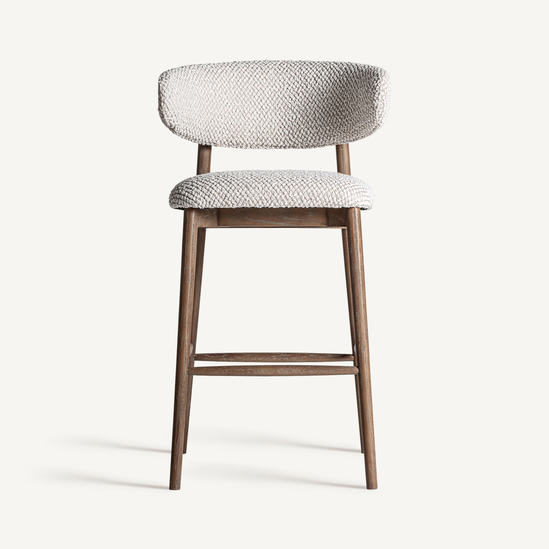 ERLEC Stool in Light Beige with Dark Ash Base