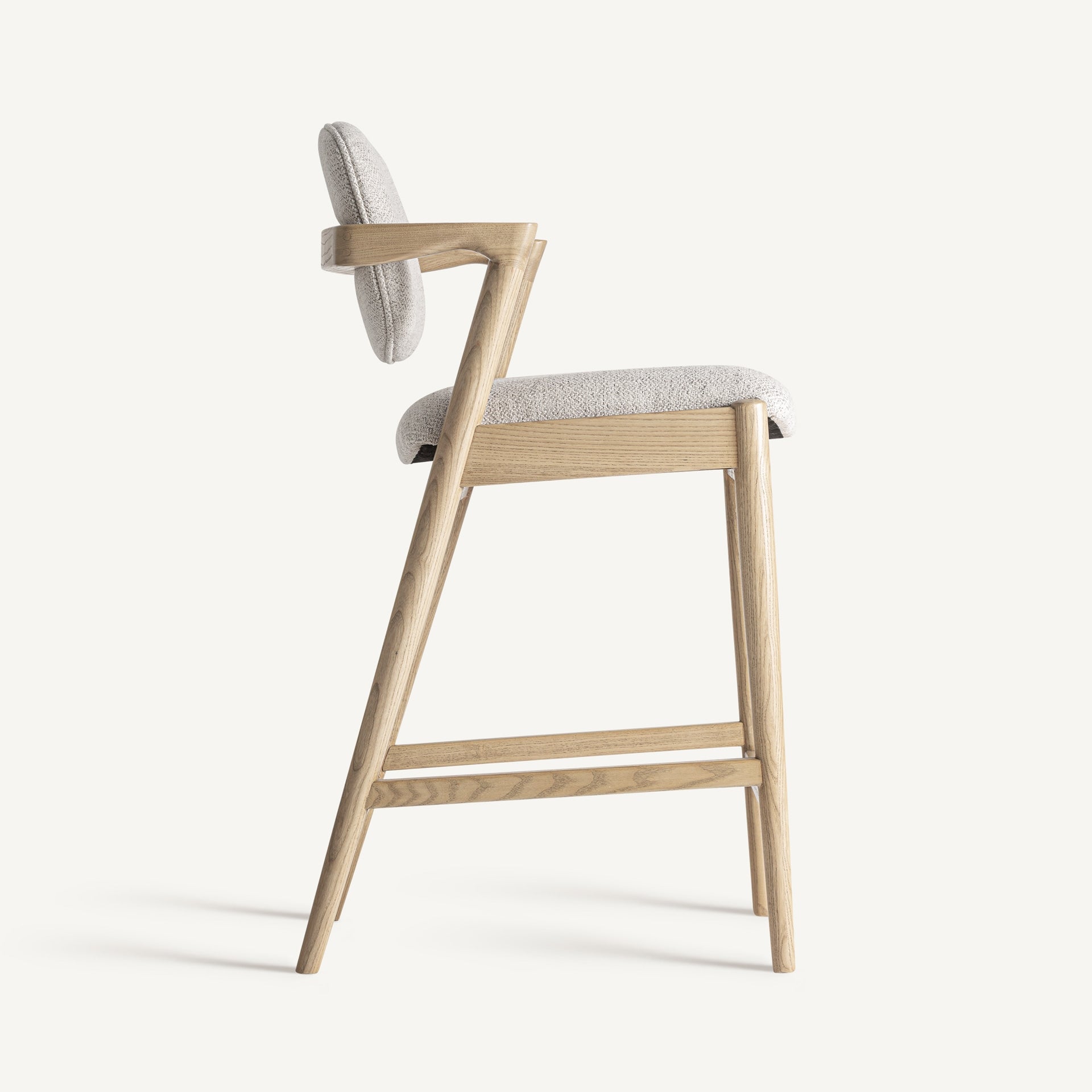 NAMUR Bar Stool Beige with Ash Base