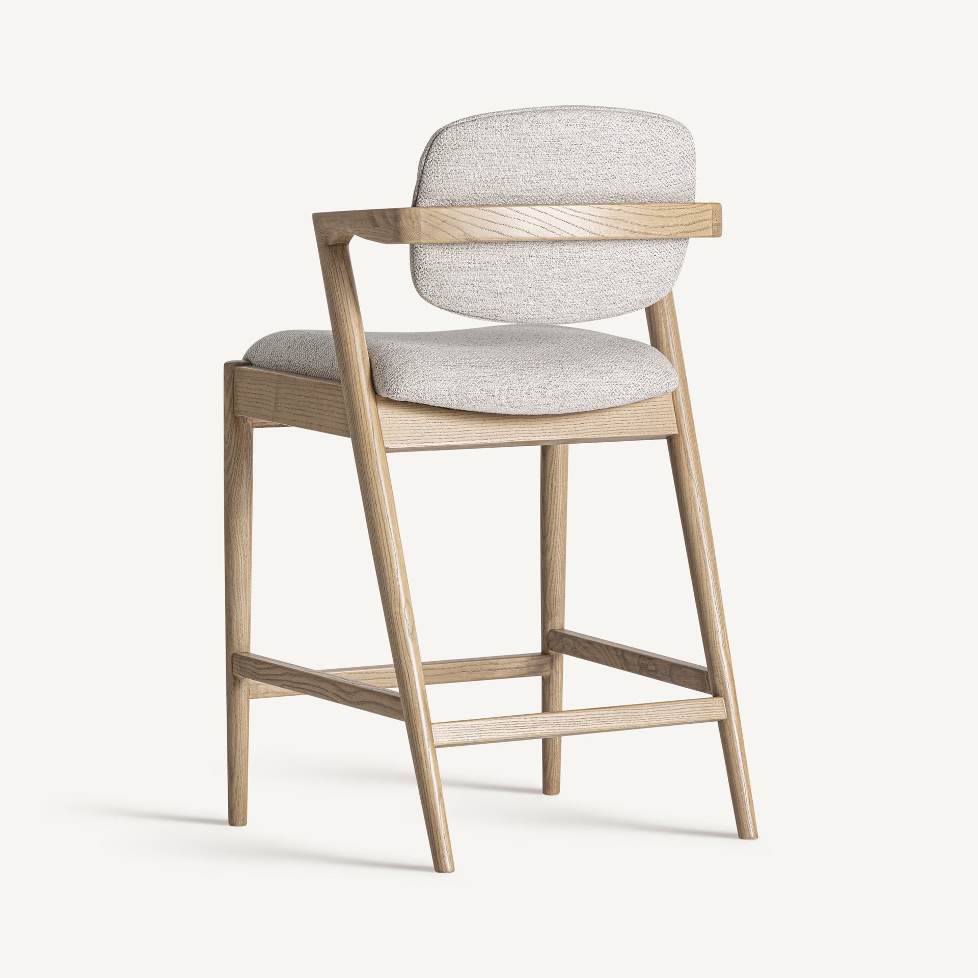 NAMUR Bar Stool Beige with Ash Base