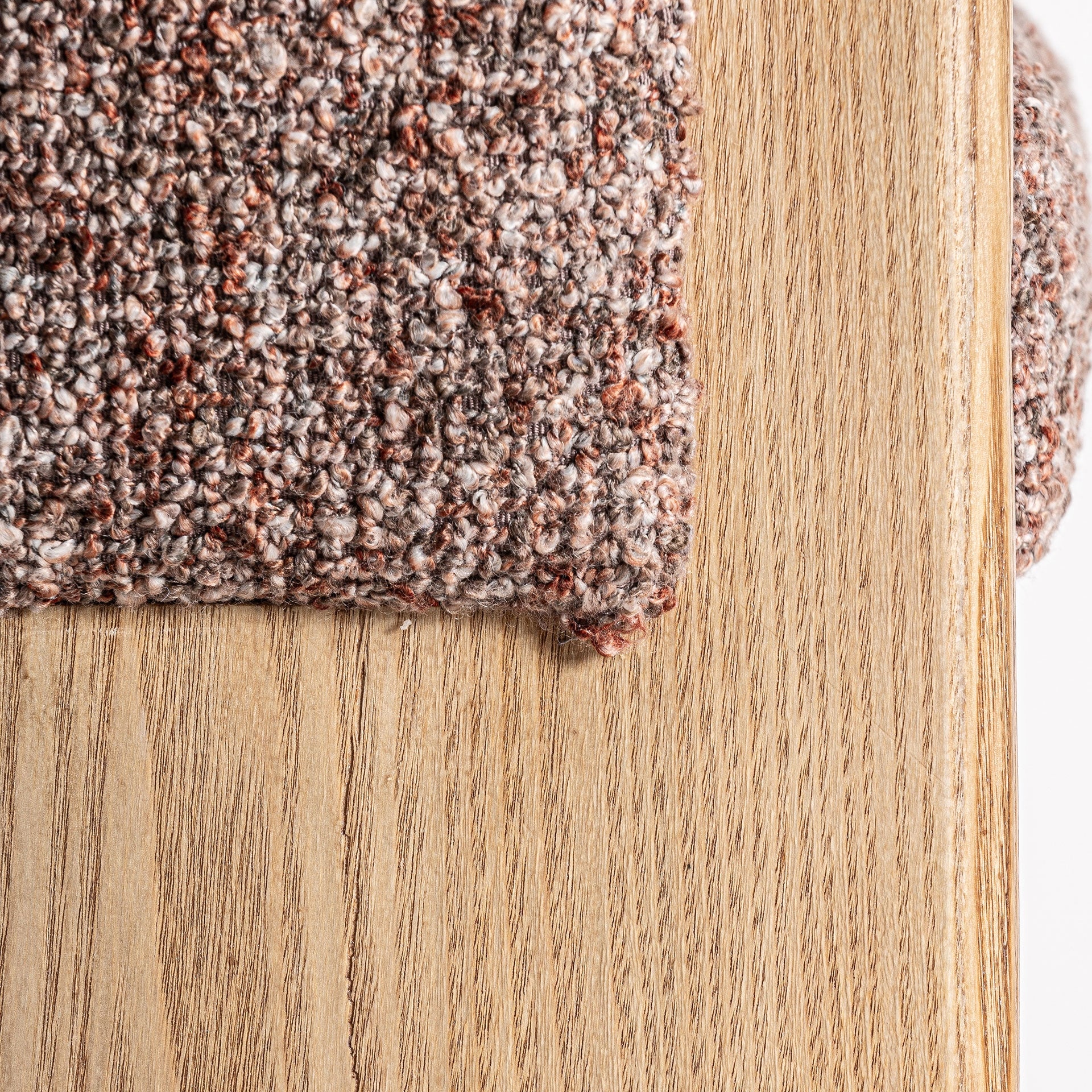 SERNIE Bar Stool in Brown with Oak Base