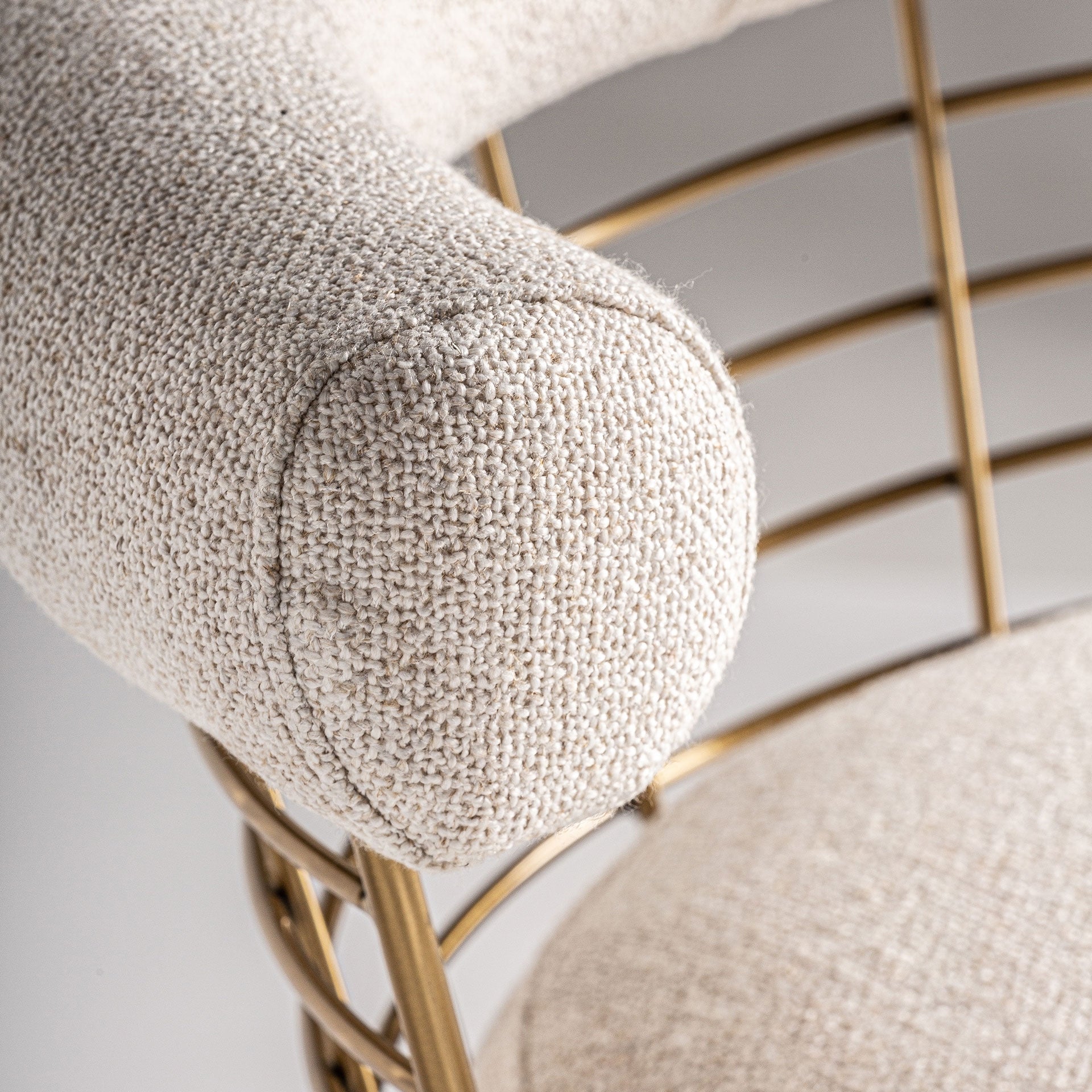 TRESIVIO Cream Bar Stool with Gold Base