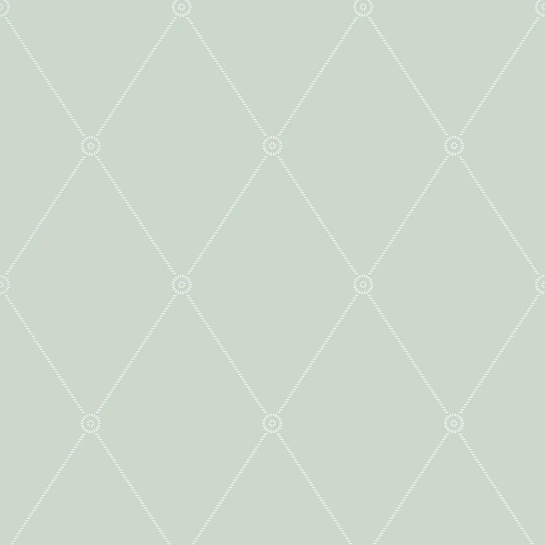 Tapeta ARCHIVE ANTHOLOGY - Large Georgian Rope Trellis seledynowy Cole & Son    Eye on Design