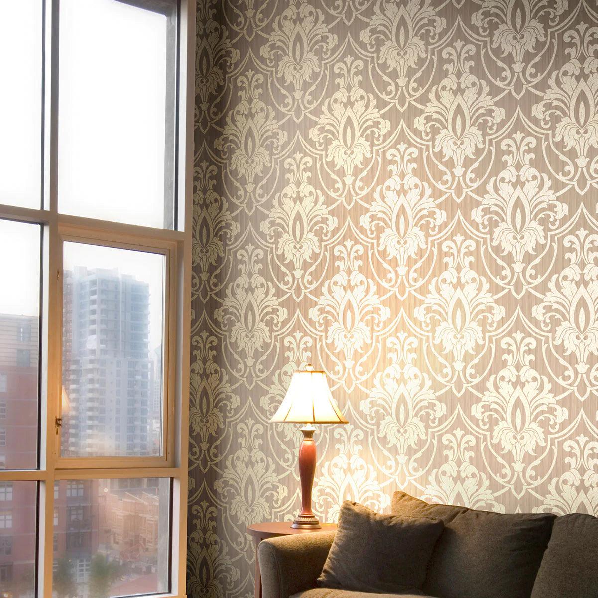 Wallpaper with Ornaments ARCHIVE TRADITIONAL - Petersburg Damask Red