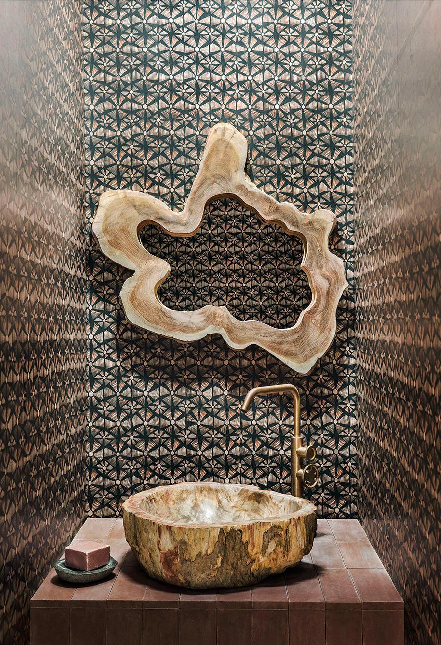 Tapeta s geometrickým vzorom ARDMORE JABULA - Kalahari zelená