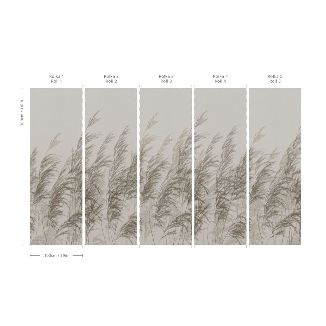 Tapeta flizelinowa z roślinnym wzorem CANE beżowy