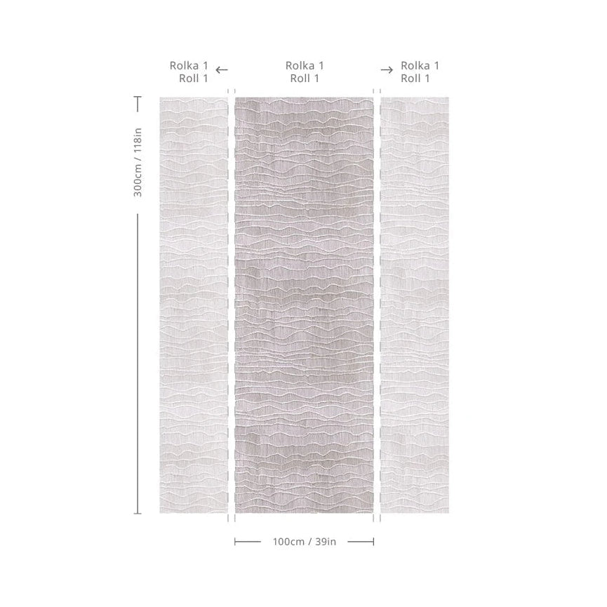 Tapeta flizelinowa z abstrakcyjnym wzorem imitującym fale ORGANIC szary