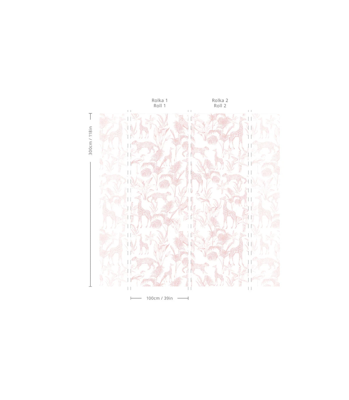 Safari Pink Animal Print Wallpaper in Pink and White