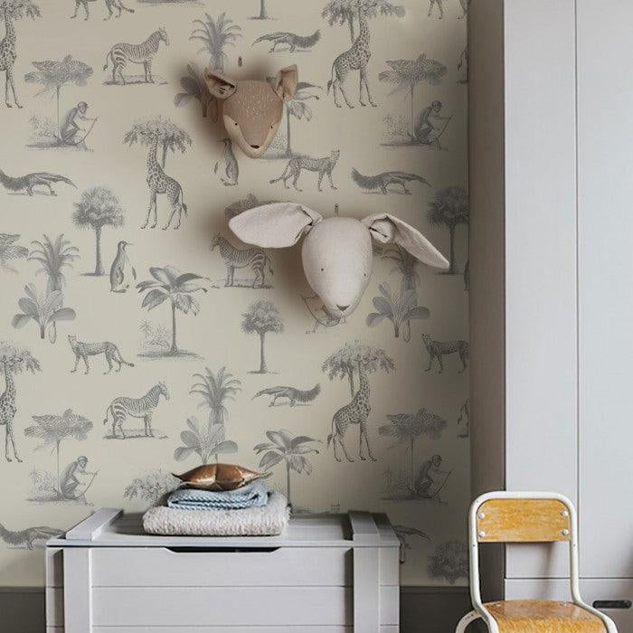 Tapeta VINTAGE ANIMALS beżowy Wallcolors    Eye on Design
