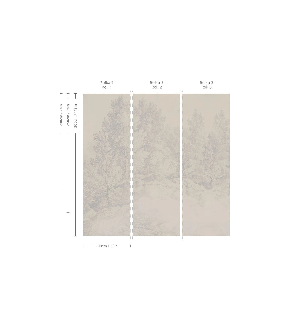 Tapeta s krajinou stromov WHISPERING TREES BLUE modrá