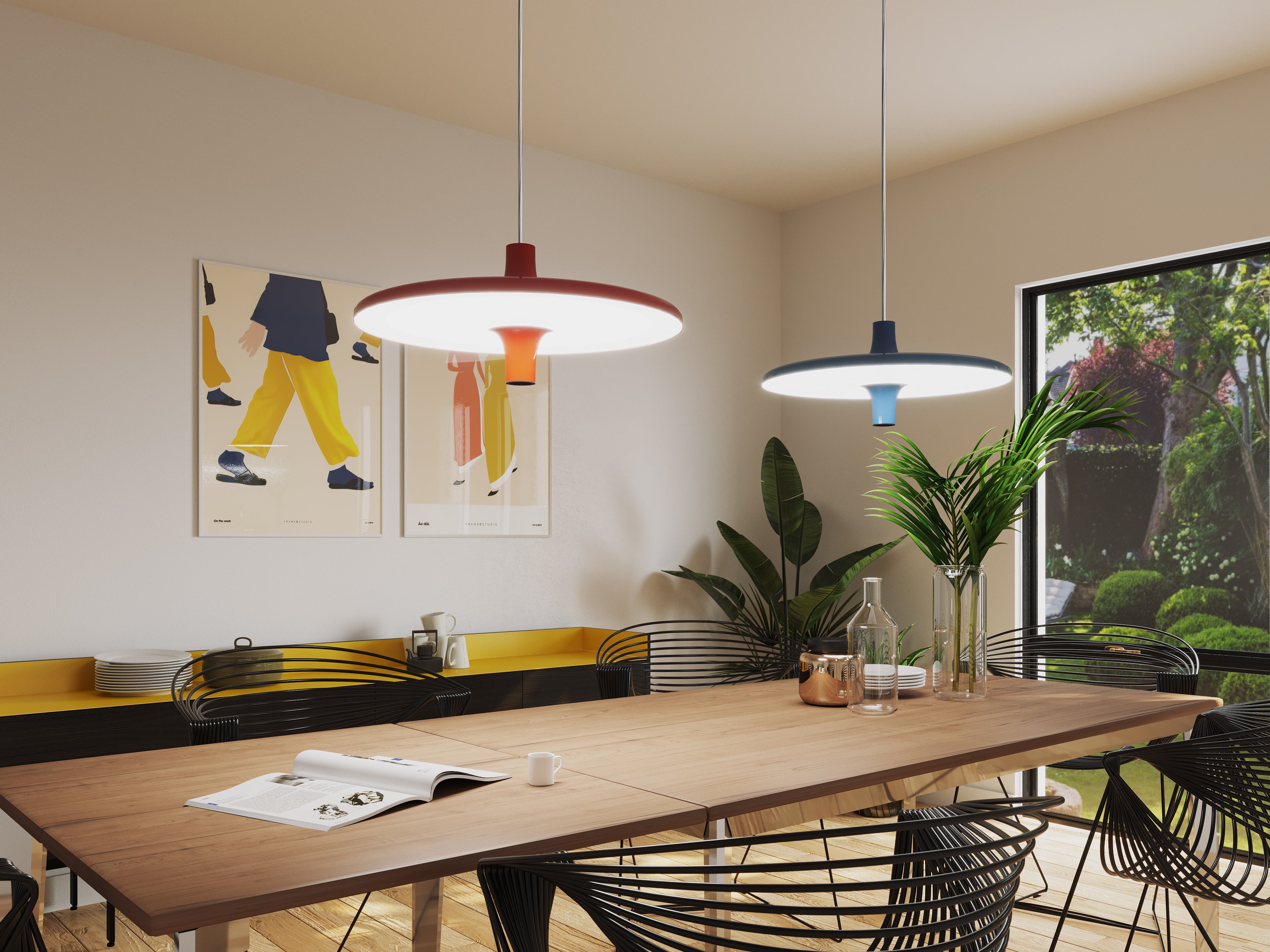 AVRO pendant lamp in glossy blue