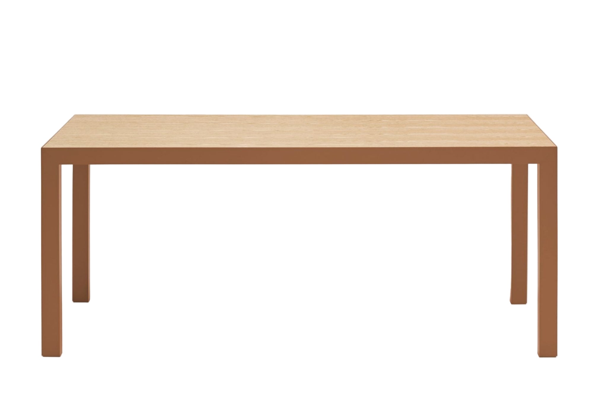 ALMA table with oak veneer and caramel base