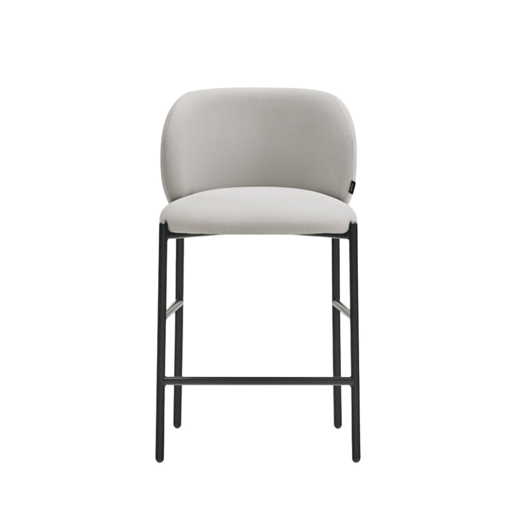 Barová stolička MOGI šedá s čiernym podstavcom