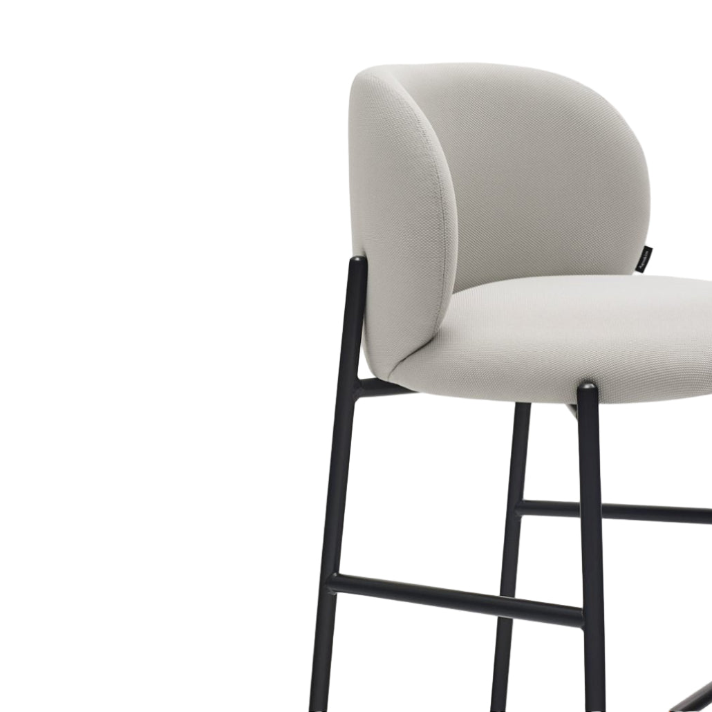 Barová stolička MOGI šedá s čiernym podstavcom