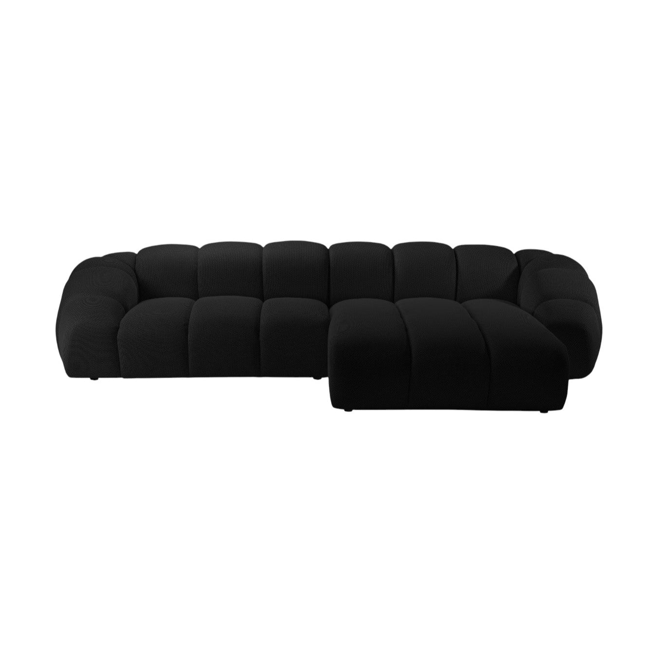 Right-facing 4-seater corner sofa DIANA black
