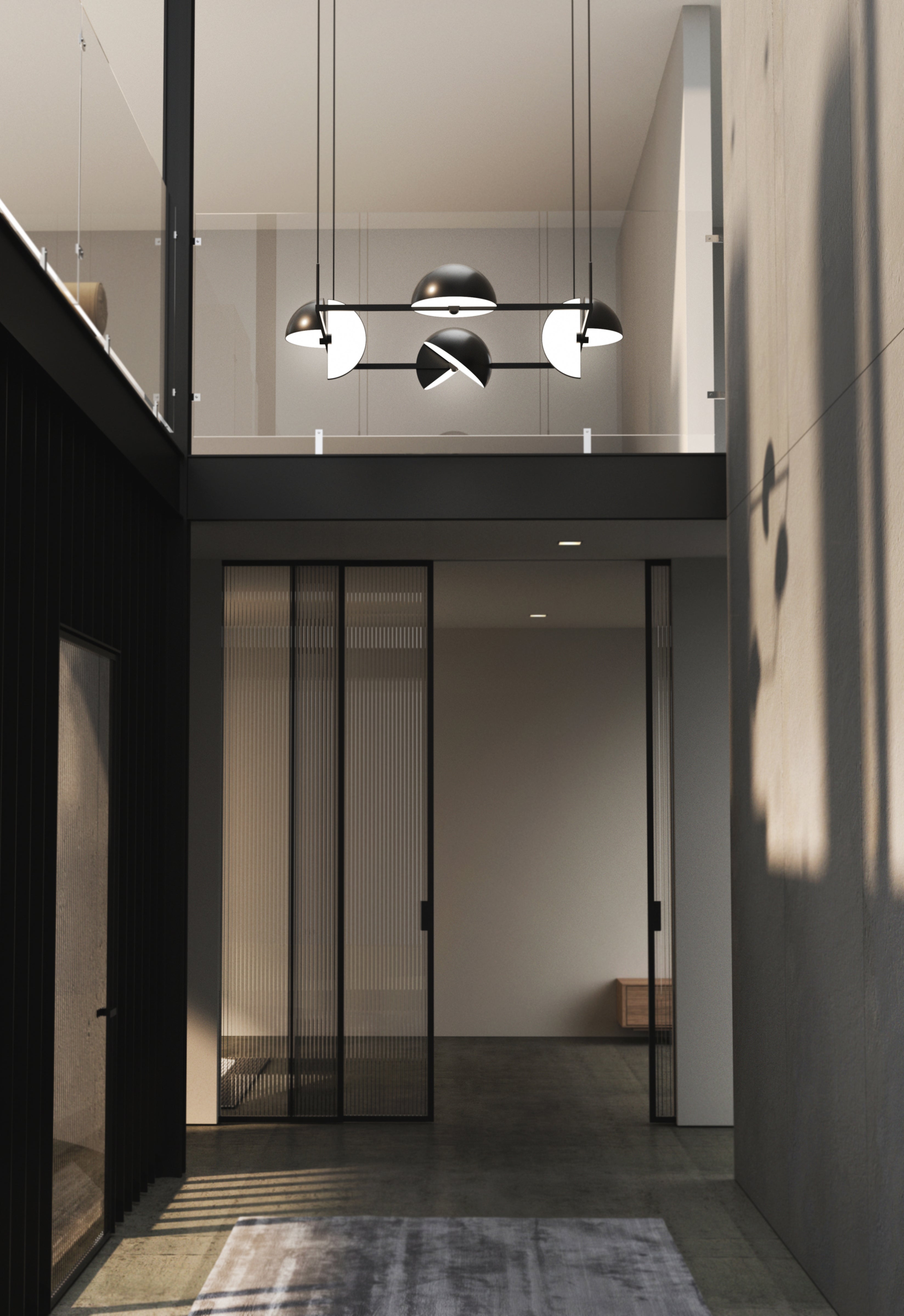 TRAPEZE QUARTETTE black pendant lamp