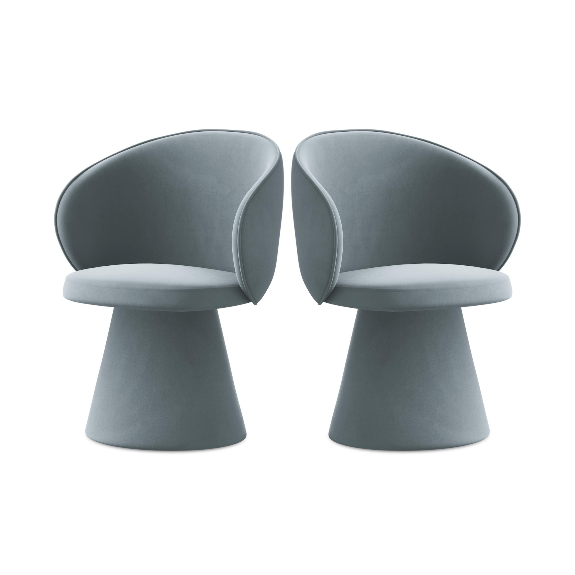 Sametová stolička UALA svetlomodrá