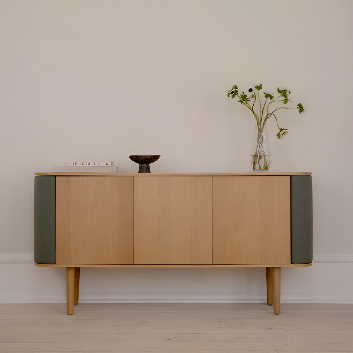 Komoda TREASURES zielony z ciemnym dębem