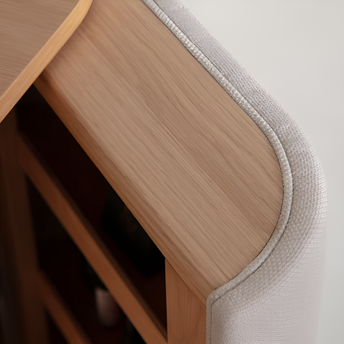 TREASURES cabinet in sand with oak base