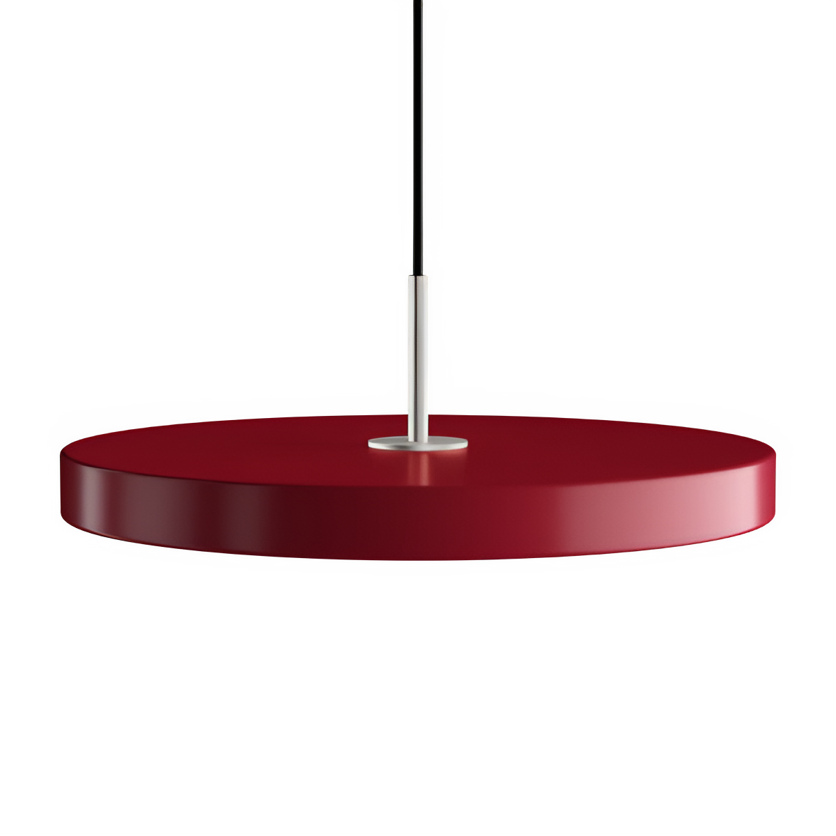 ASTERIA PLUS burgundy pendant lamp with silver insert