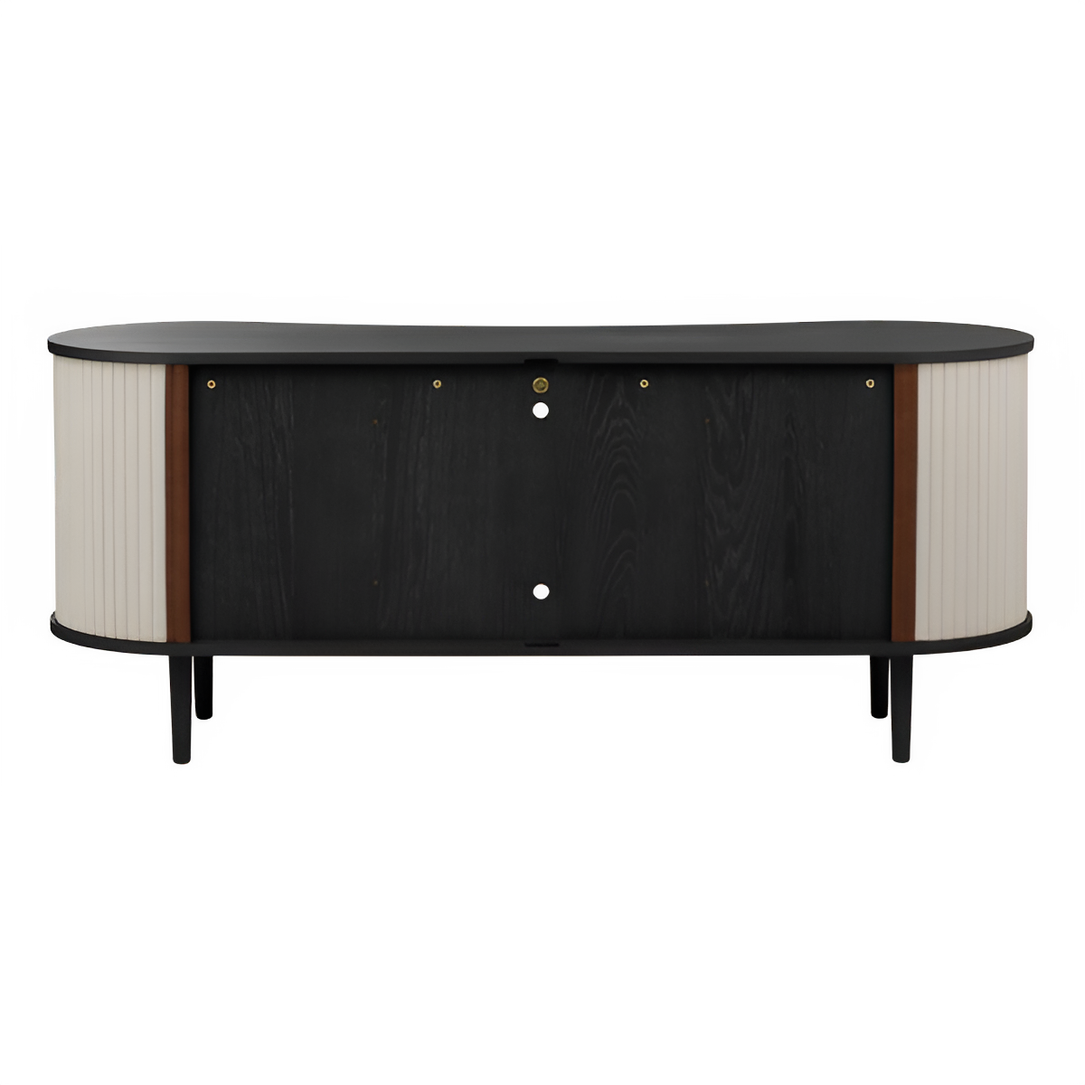 Komoda RTV AUDACIOUS piesková s čiernym podstavcom