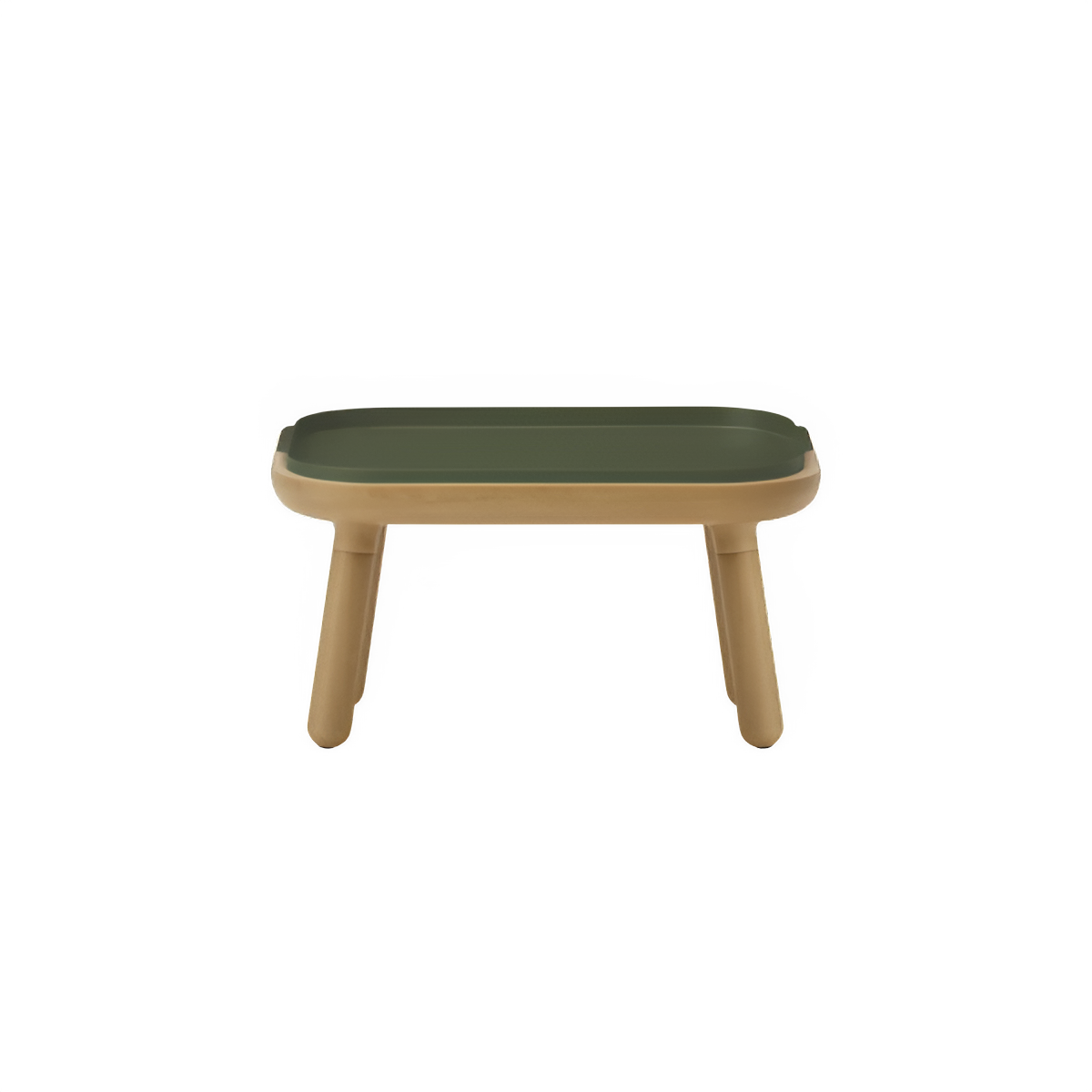 Kávový stolík PAFF zelený s dubovou základňou