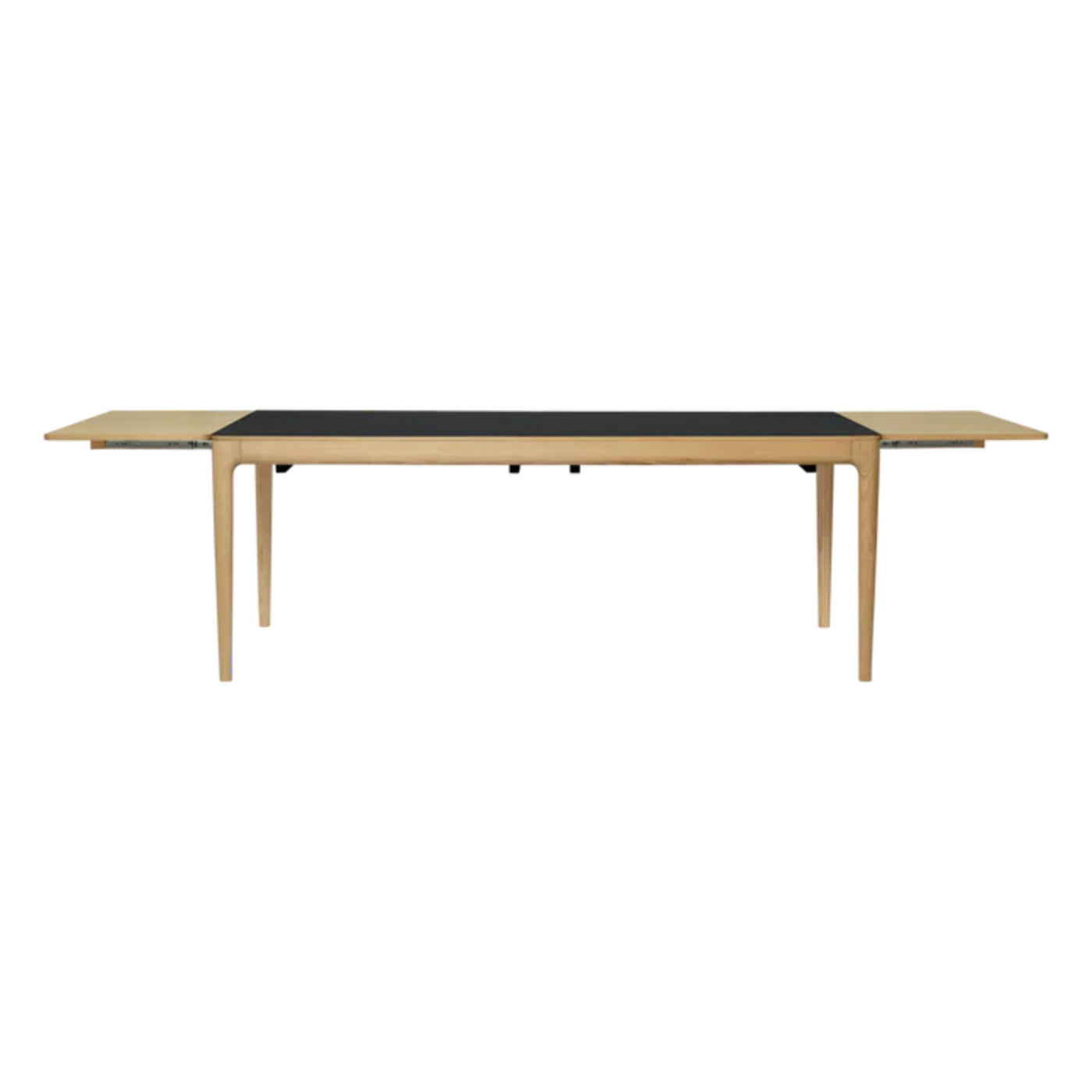 Rozkladací stôl HEART'N'SOUL čierny s dubovou základňou