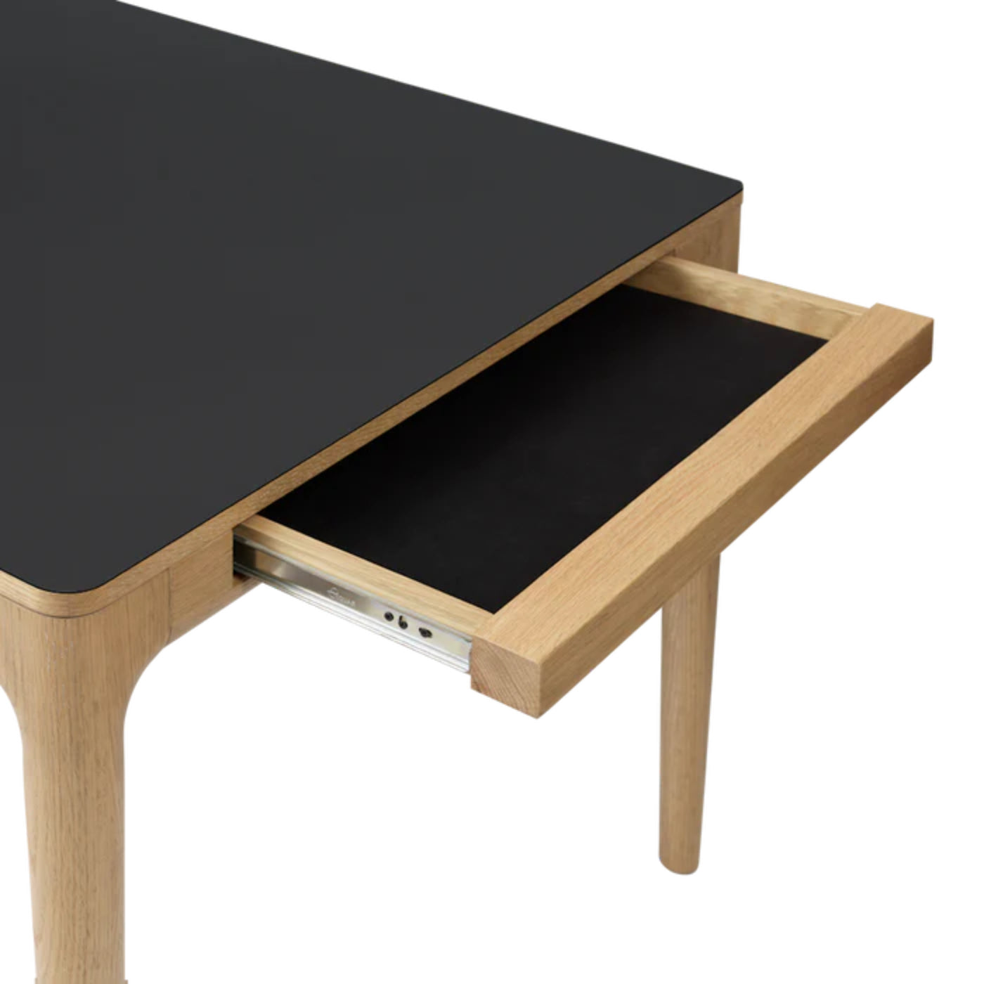 Rozkladací stôl HEART'N'SOUL čierny s dubovou základňou