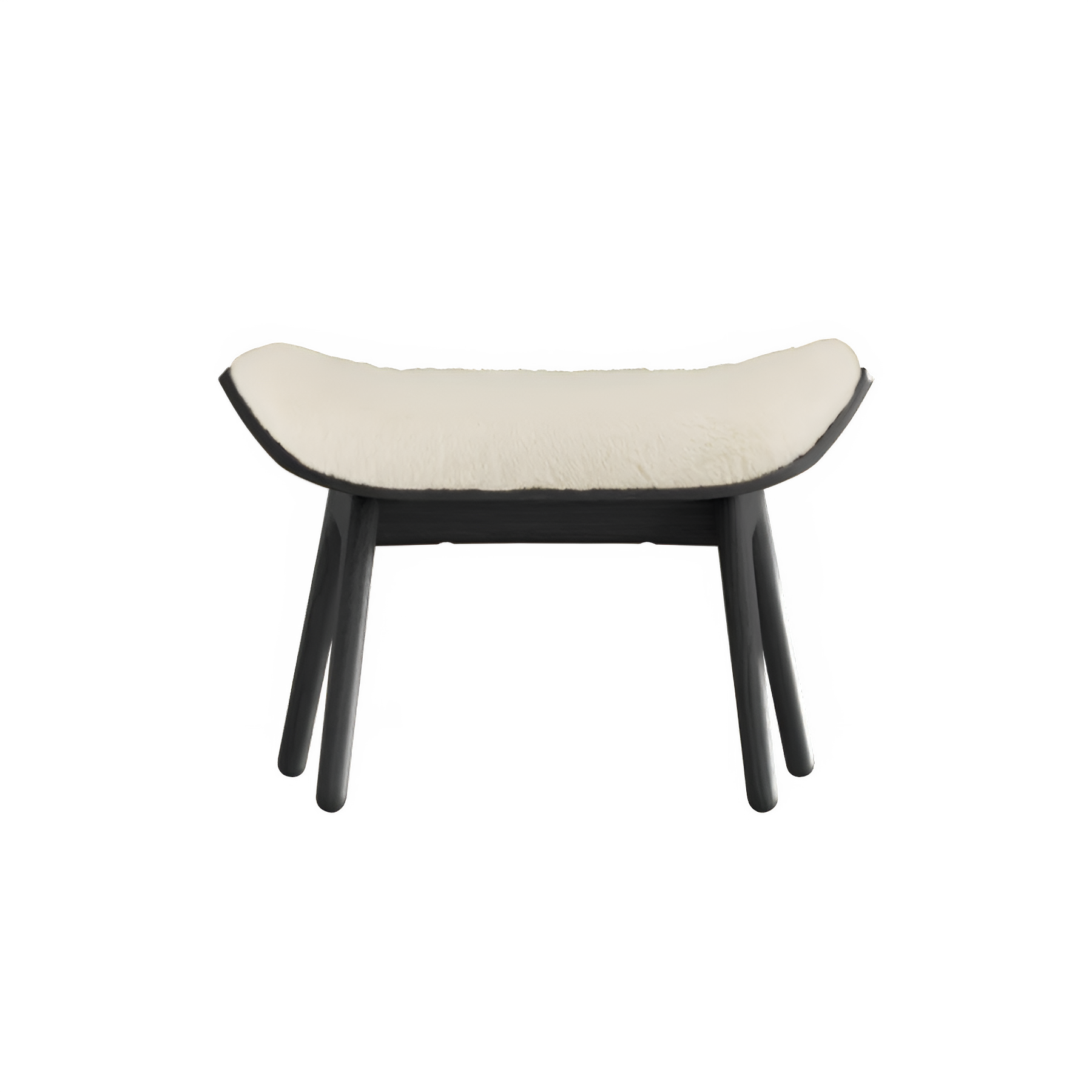 Podnožník READER biely plyš s čiernym podstavcom