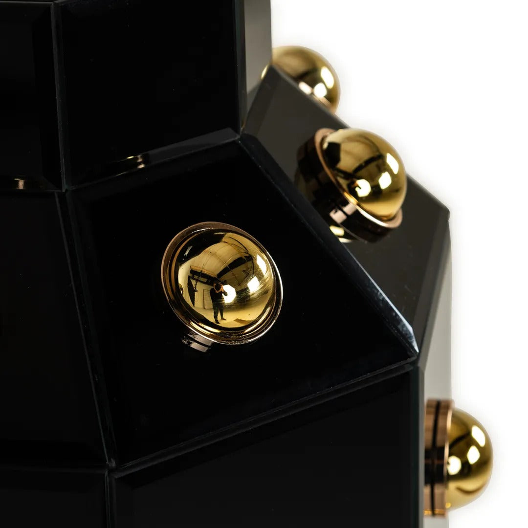 Váza JUSTA čierna so zlatým