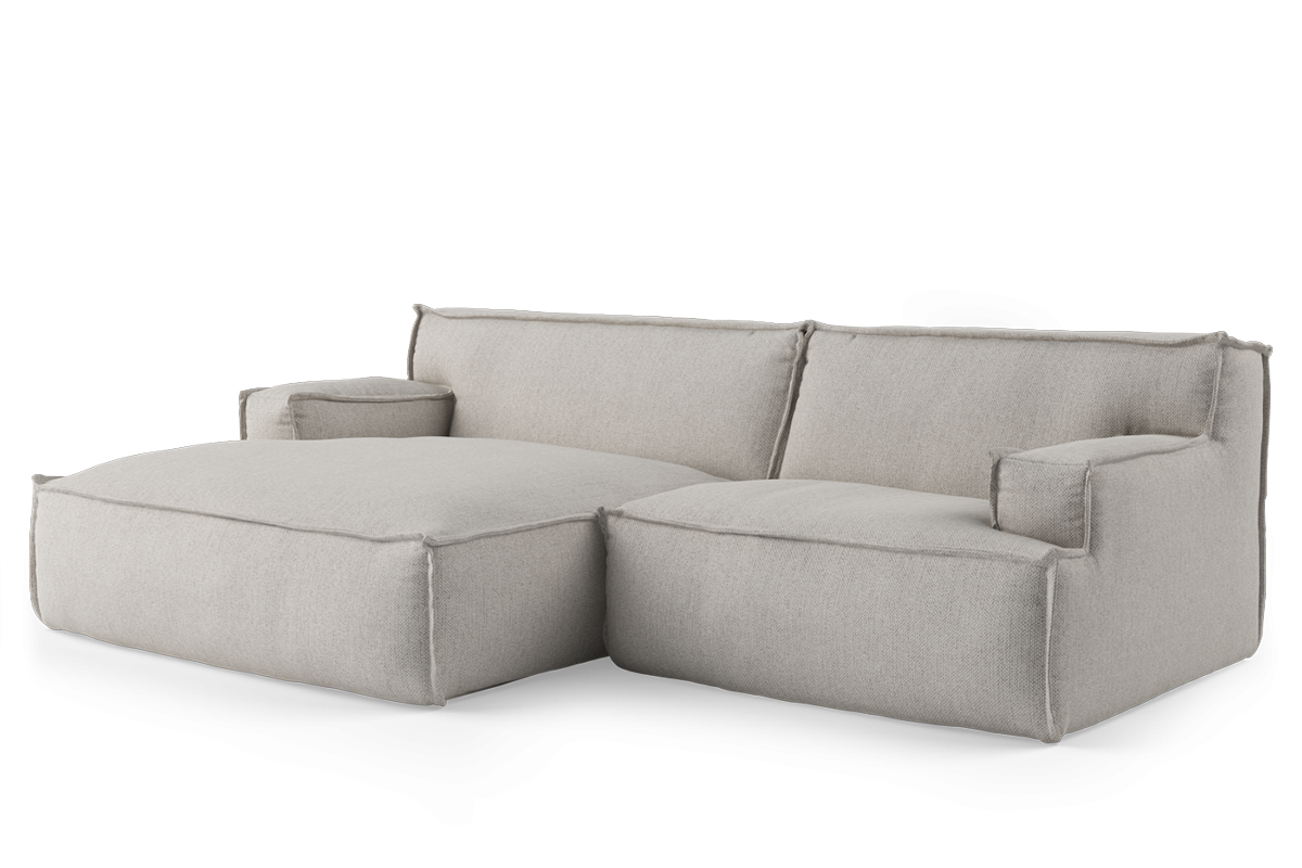 Left-facing 3-seater modular sofa DRIFTER upholstered