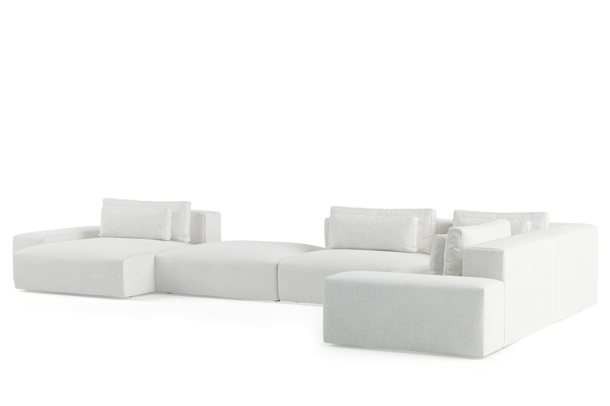 Modulový rohový gauč pre 6 osôb ľavostranný FLAVIO čalúnený