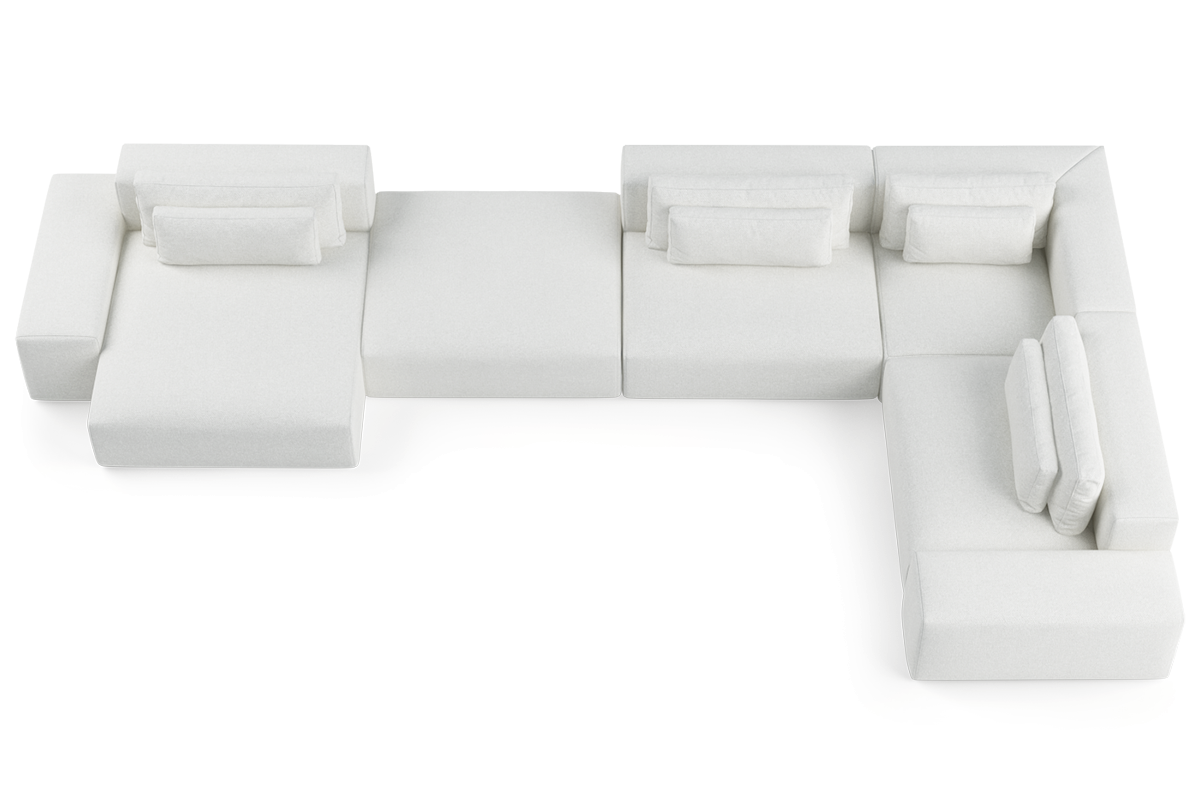 Modulový rohový gauč pre 6 osôb ľavostranný FLAVIO čalúnený