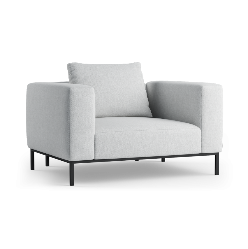 Fotel HOLDEN čalúnený s čiernym podstavcom