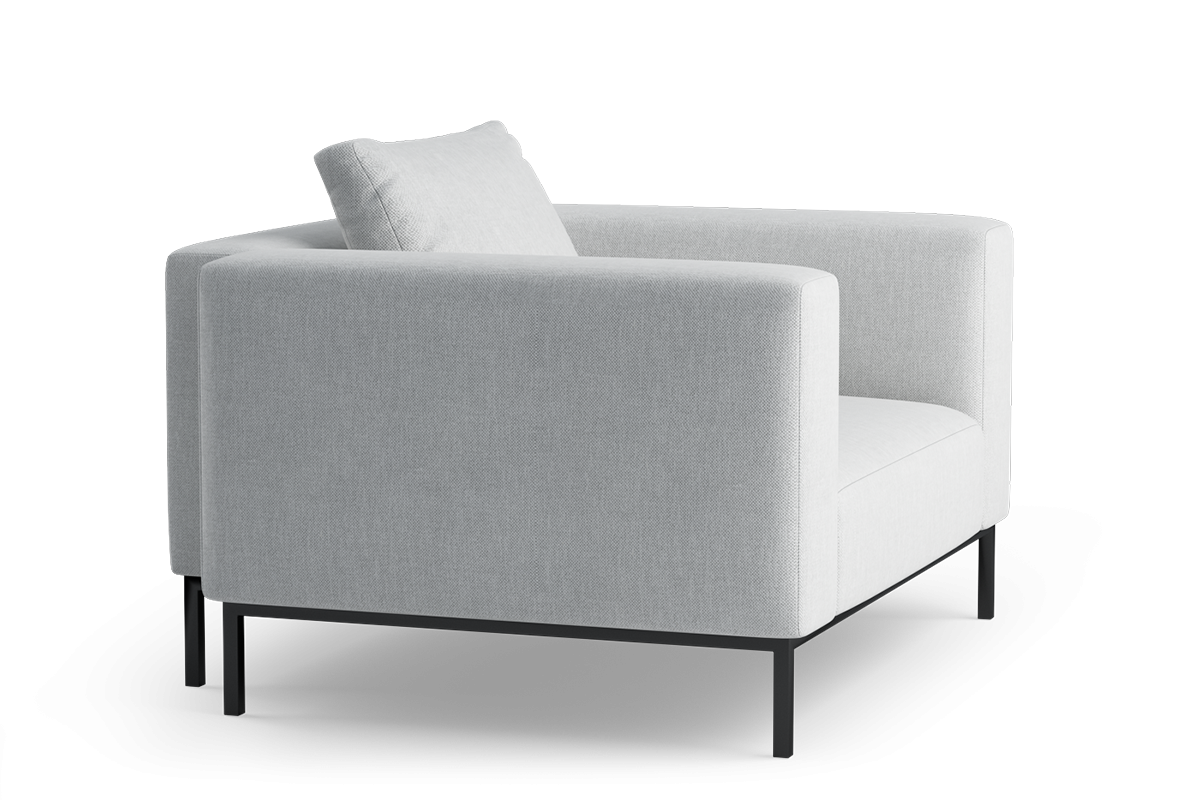 Fotel HOLDEN čalúnený s čiernym podstavcom