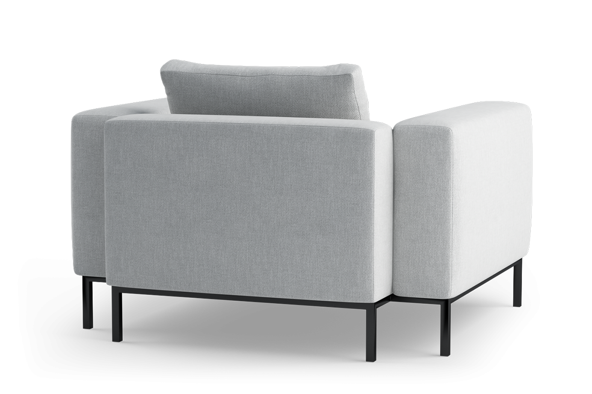 Fotel HOLDEN čalúnený s čiernym podstavcom