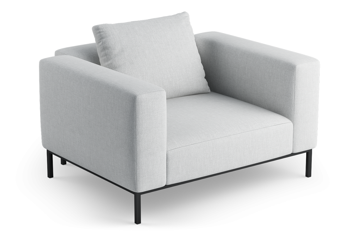 Fotel HOLDEN čalúnený s čiernym podstavcom