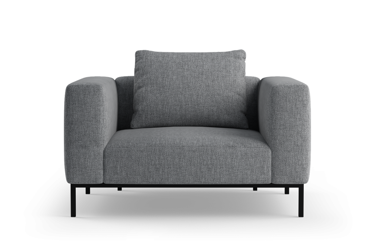 Fotel HOLDEN čalúnený s čiernym podstavcom